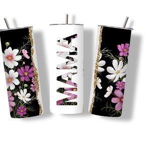 MAMA Floral 20 oz Skinny Tumbler Stainless Steel